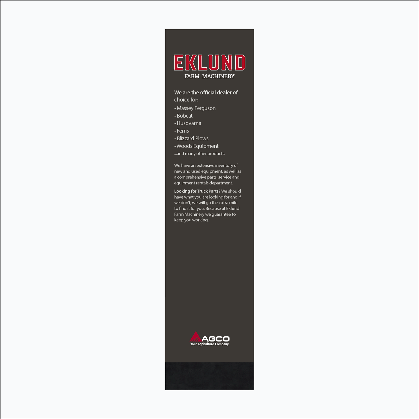 AGCO Retail Freestanding Fixture Signage
