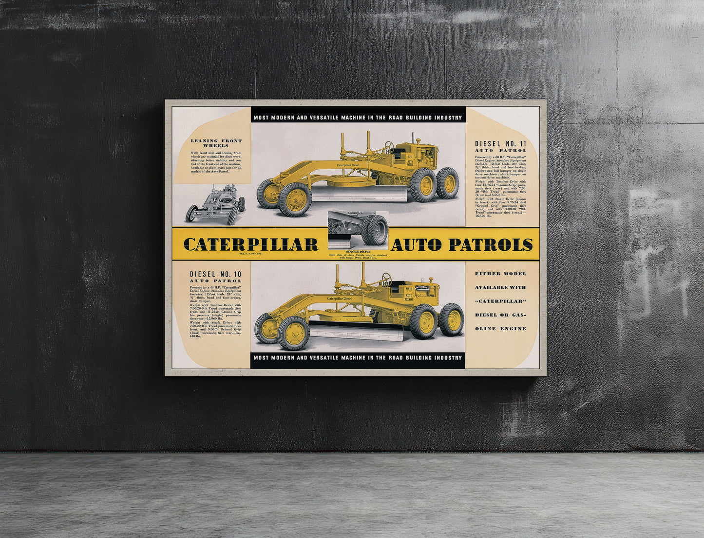 Caterpillar Auto Patrols Metal Sign