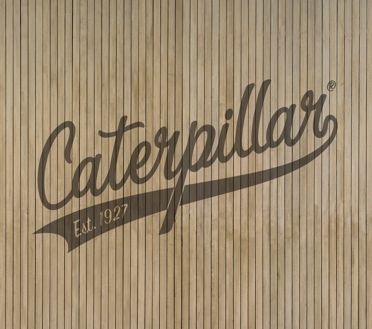 CAT Vintage Athletic Logo Wood Wall