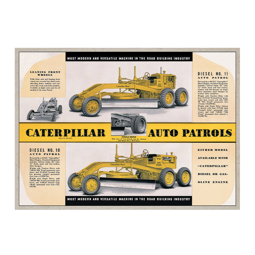 Caterpillar Auto Patrols Metal Sign