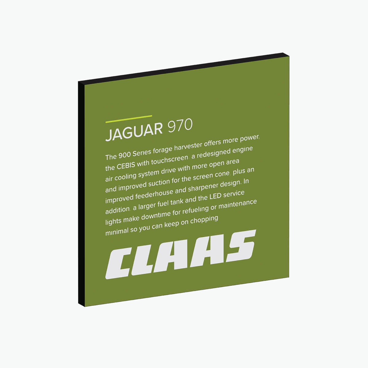 Green Silicon Edge Graphic (SEG) product panel for CLAAS Jaguar 970