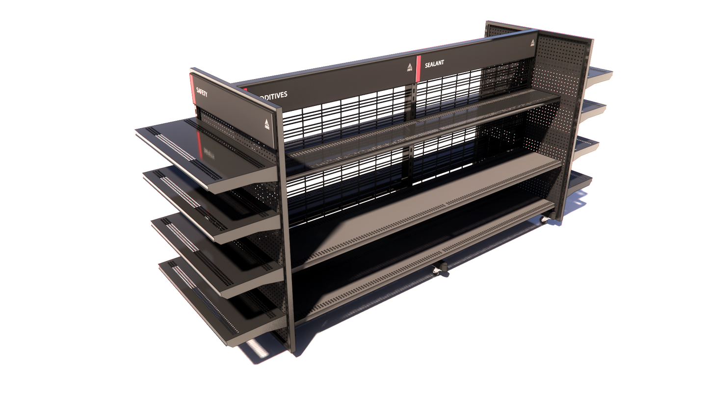 Lozier Premium Shelving: 96" Mobile Island with Endcaps
