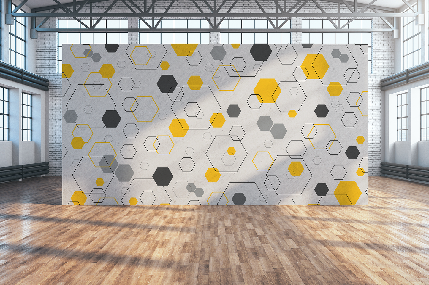 Floating Hexagons Mural
