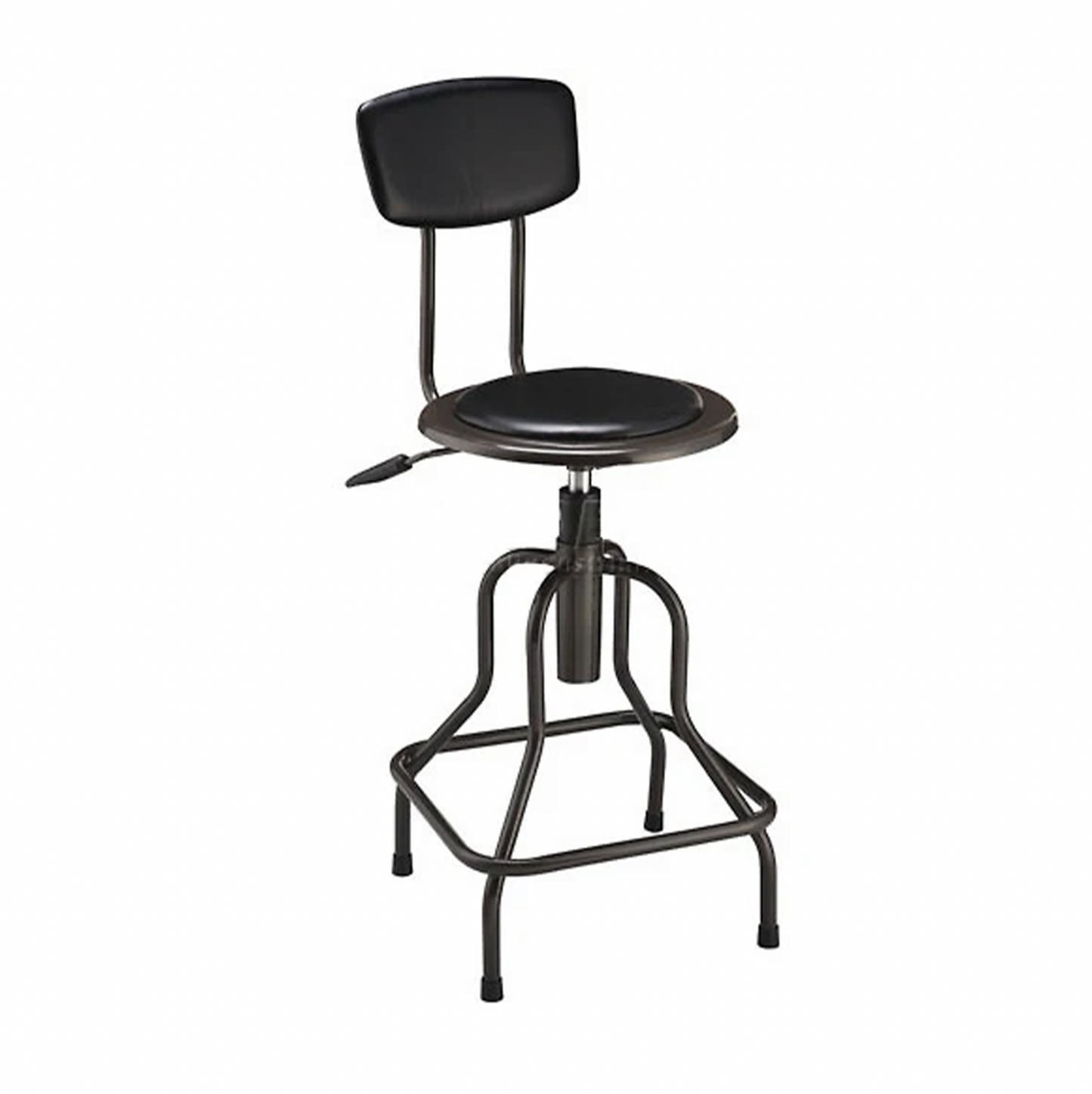 Industrial Shop Stool With Backrest