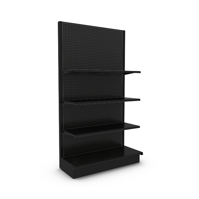 This fixture is a Lozier Showroom shelving unit designed for a Caterpillar or AGCO or Fendt or Massey dealership.