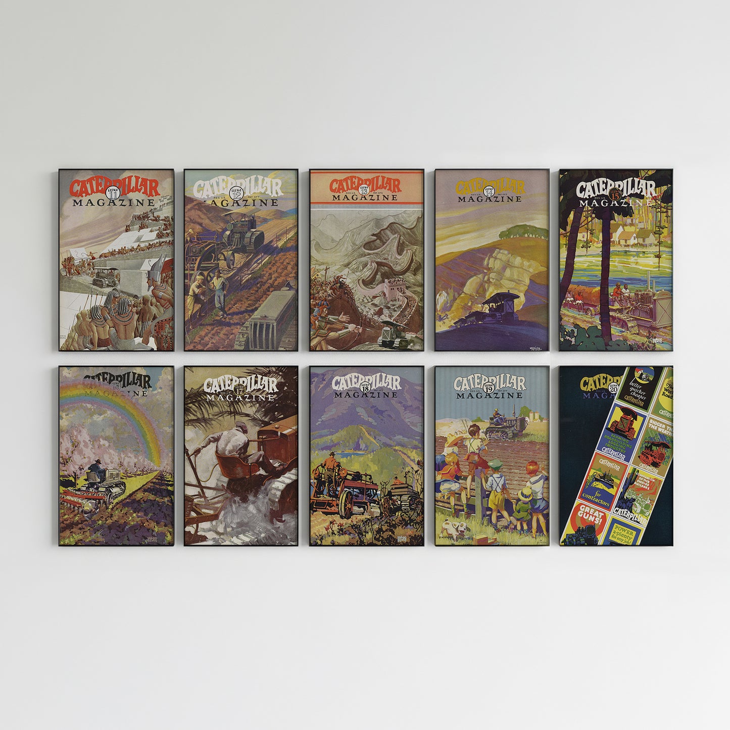 Caterpillar Magazine Wall Art – Complete Set – Issues 11-20