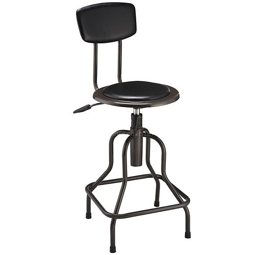 Industrial Shop Stool With Backrest