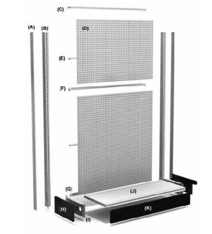 84' Premium Lozier Wall Merchandiser: 36"w x 84"h