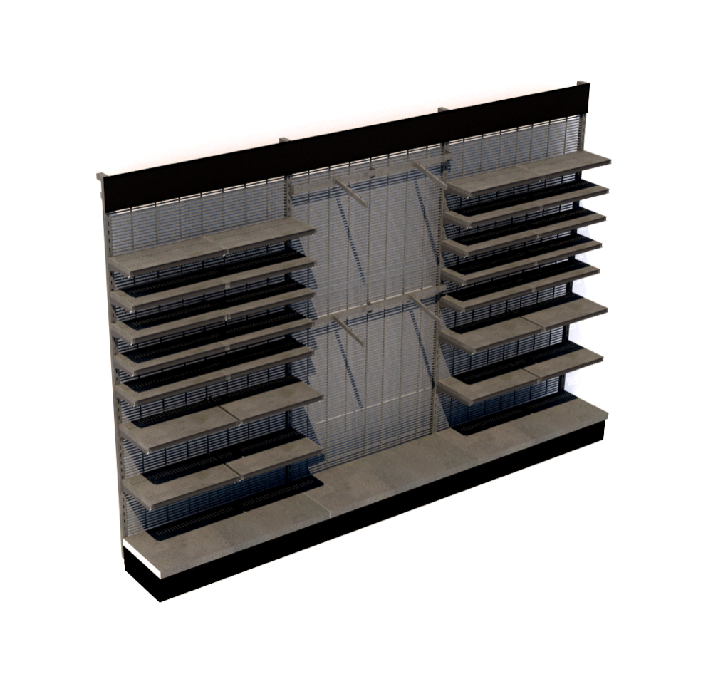 84' Premium Lozier Wall Merchandiser: 36"w x 84"h