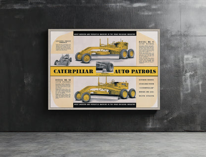 Caterpillar Auto Patrols Metal Sign