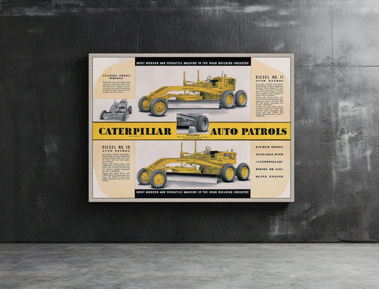 Caterpillar Auto Patrols Metal Sign