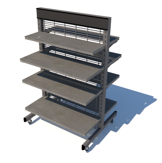 Premium Shelving Unit: 36" Mobile Freestanding Merchandiser