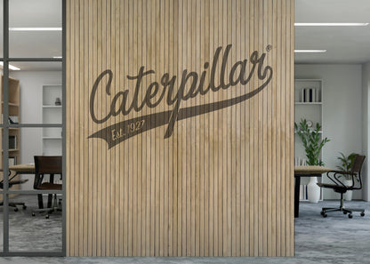 CAT Vintage Athletic Logo Wood Wall