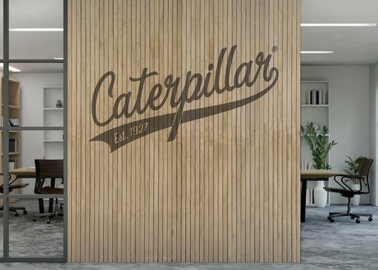 CAT Vintage Athletic Logo Wood Wall