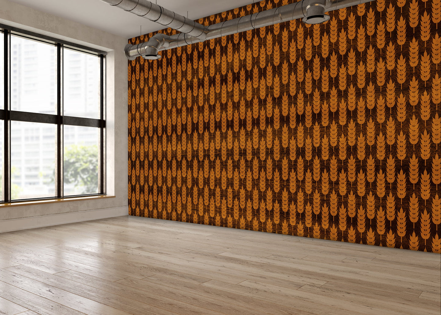 Wheat on Wood Mural II