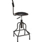 Industrial Shop Stool With Backrest