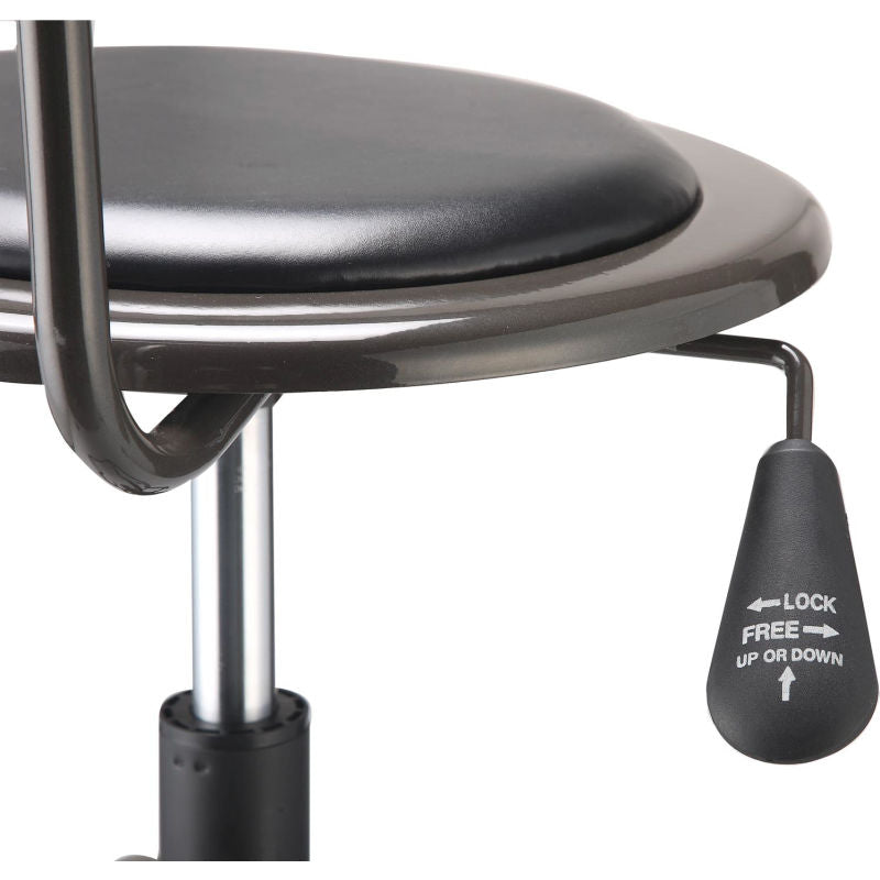 Industrial Shop Stool With Backrest