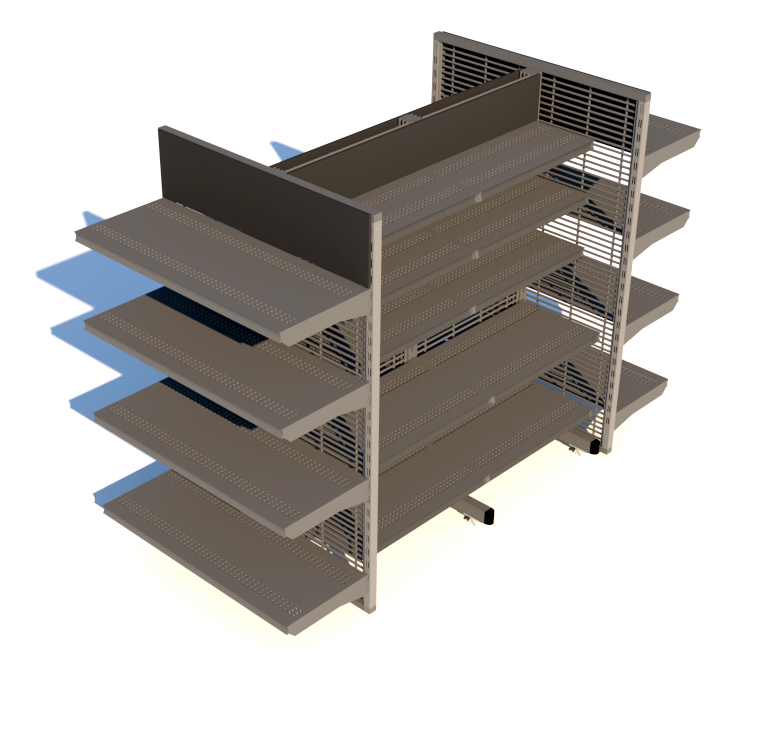 Shelving Unit: 48" Mobile Island w/ Endcaps