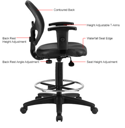 Drafting Height Adjustable Task Chair